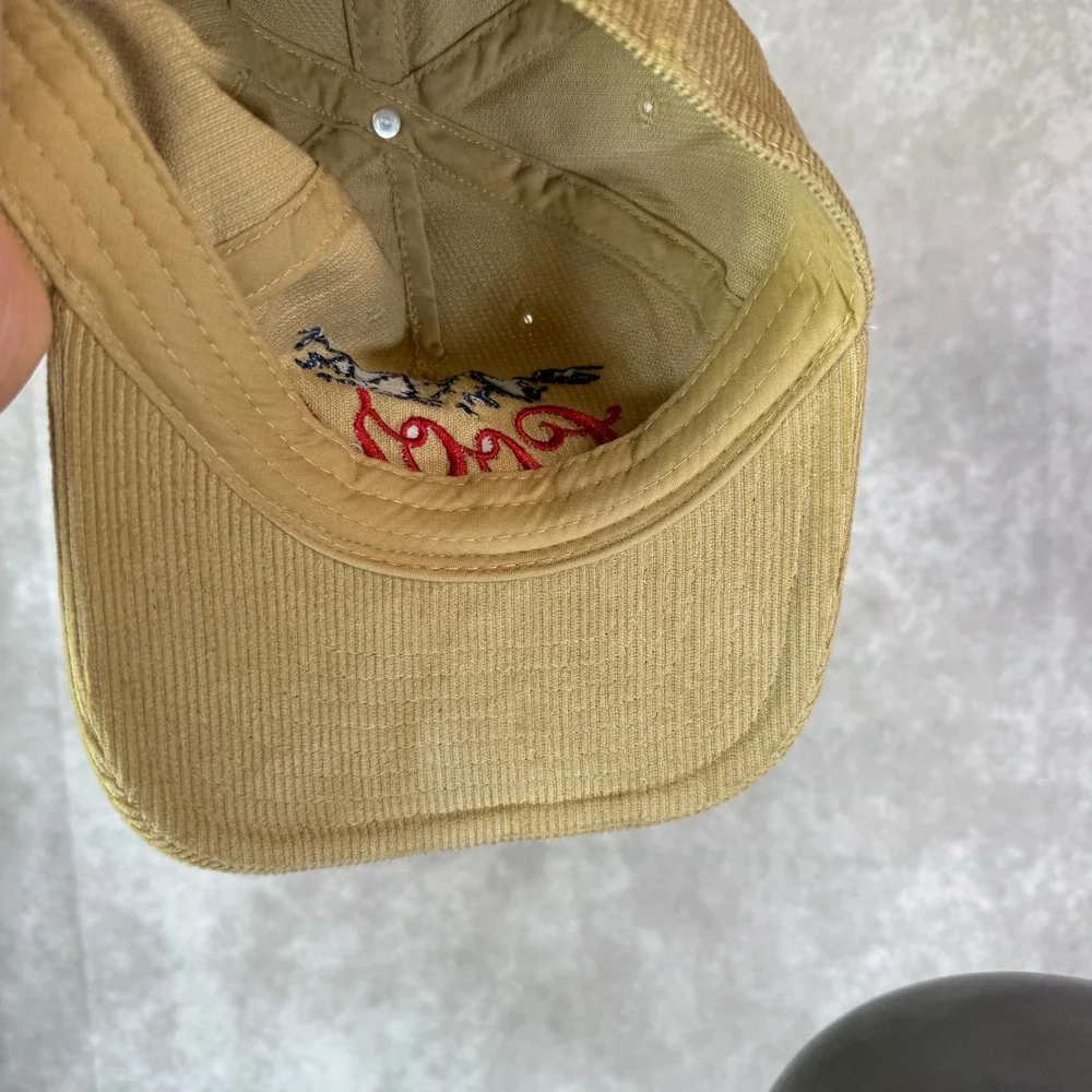 Coors Banquet Hat Mens OSFA Tan Solid Corduroy Snapback Golden Colorado Logo